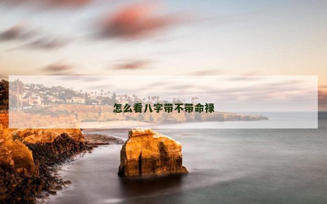 怎么看八字带不带命禄