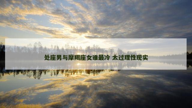处座男与摩羯座女谁最冷 太过理性现实