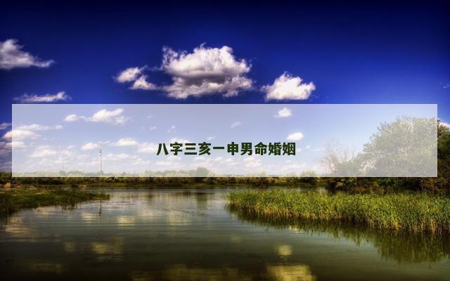 八字三亥一申男命婚姻
