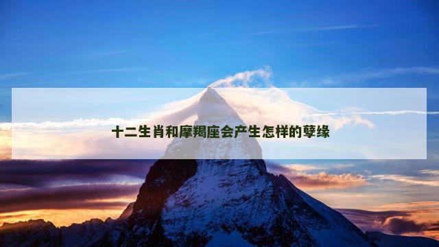 十二生肖和摩羯座会产生怎样的孽缘