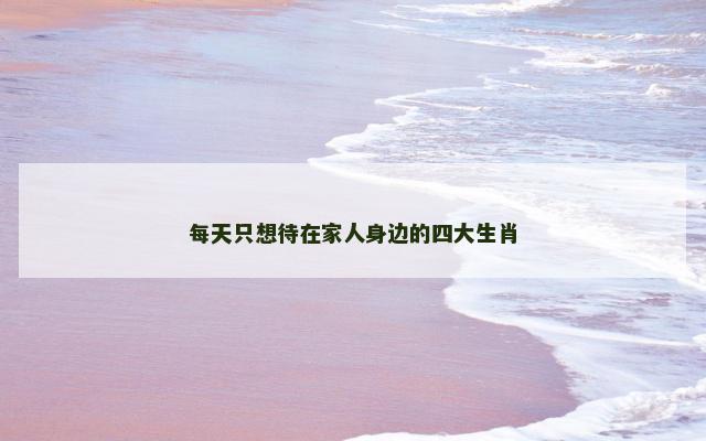 每天只想待在家人身边的四大生肖