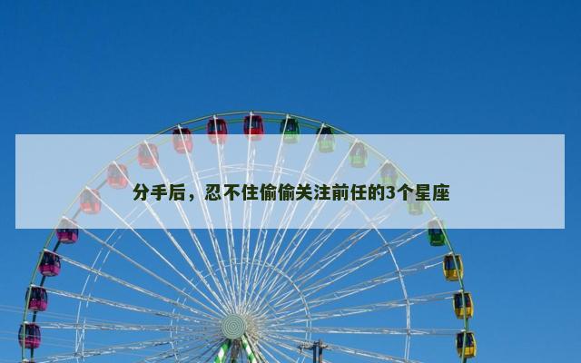 分手后，忍不住偷偷关注前任的3个星座
