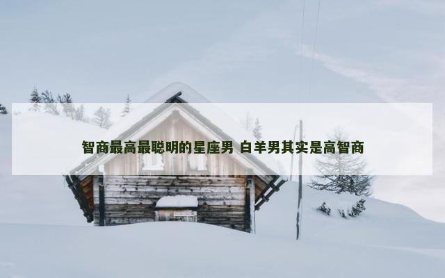 智商最高最聪明的星座男 白羊男其实是高智商