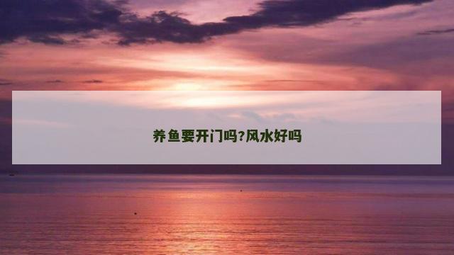 养鱼要开门吗?风水好吗
