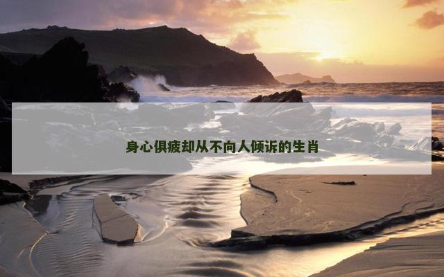 身心俱疲却从不向人倾诉的生肖