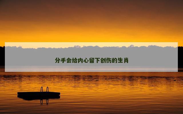 分手会给内心留下创伤的生肖