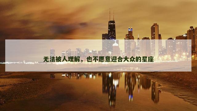 无法被人理解，也不愿意迎合大众的星座