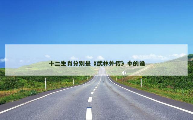 十二生肖分别是《武林外传》中的谁