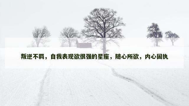 叛逆不羁，自我表现欲很强的星座，随心所欲，内心固执
