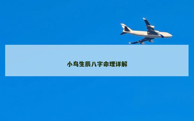 小鸟生辰八字命理详解