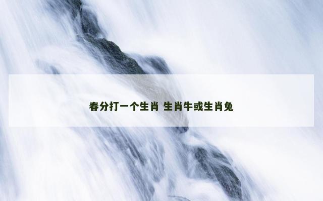 春分打一个生肖 生肖牛或生肖兔