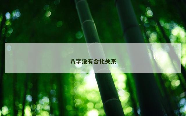 八字没有合化关系