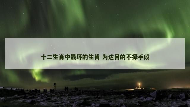 十二生肖中最坏的生肖 为达目的不择手段