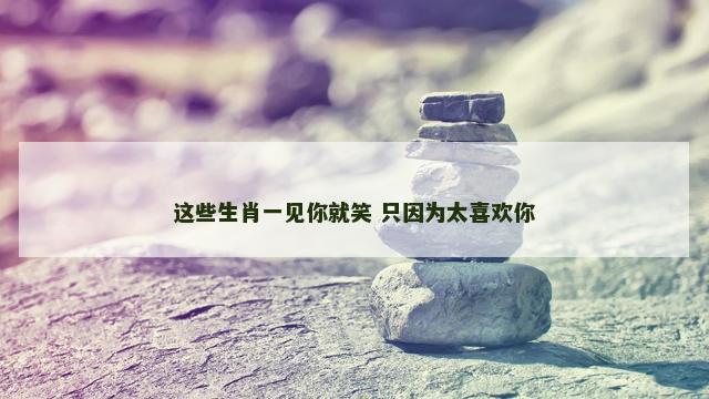 这些生肖一见你就笑 只因为太喜欢你