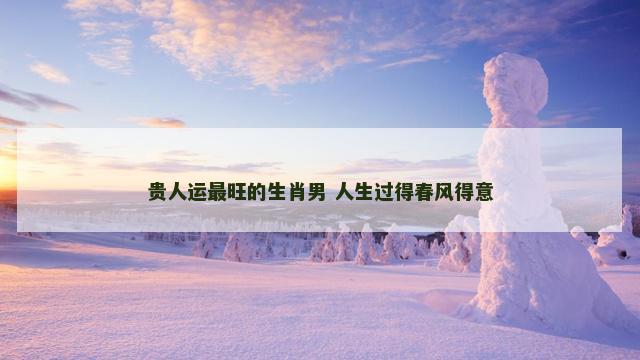 贵人运最旺的生肖男 人生过得春风得意