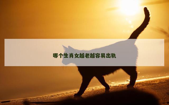 哪个生肖女越老越容易出轨