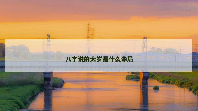 八字说的太岁是什么命局