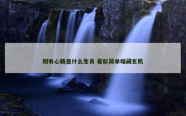 别有心肠是什么生肖 看似简单暗藏玄机