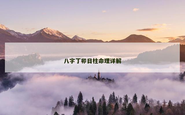 八字丁卯日柱命理详解