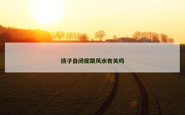 孩子自闭症跟风水有关吗