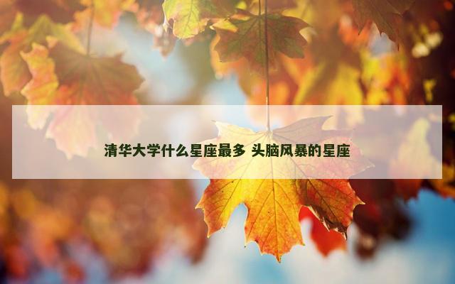 清华大学什么星座最多 头脑风暴的星座
