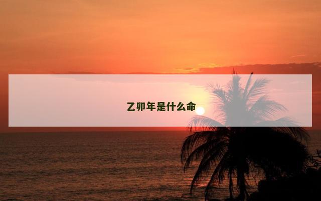 乙卯年是什么命