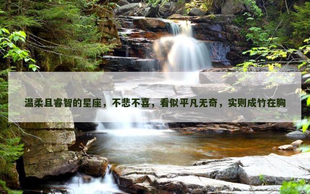 温柔且睿智的星座，不悲不喜，看似平凡无奇，实则成竹在胸