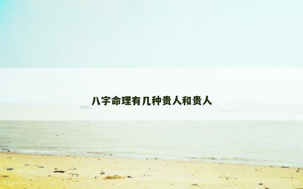 八字命理有几种贵人和贵人