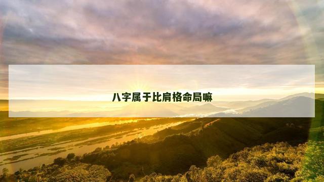 八字属于比肩格命局嘛