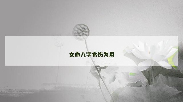 女命八字食伤为用