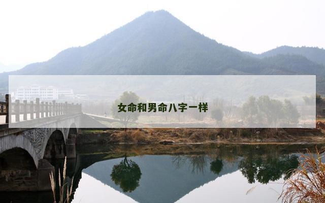 女命和男命八字一样