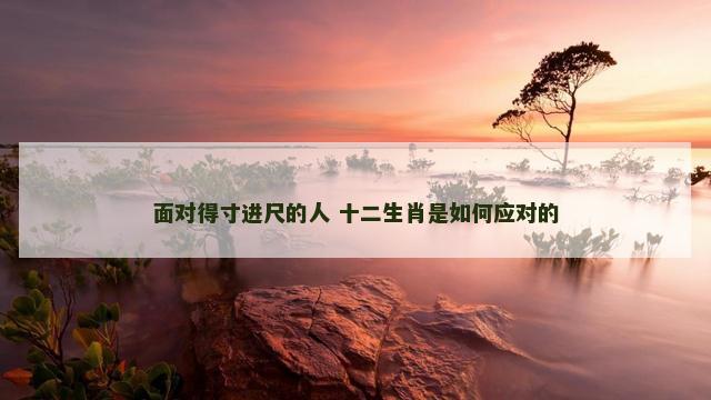 面对得寸进尺的人 十二生肖是如何应对的