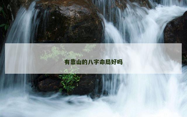 有靠山的八字命局好吗
