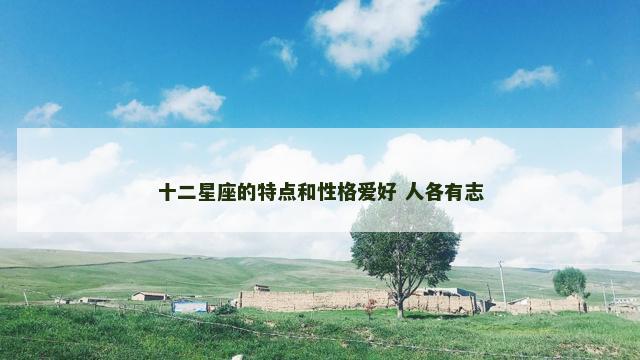 十二星座的特点和性格爱好 人各有志
