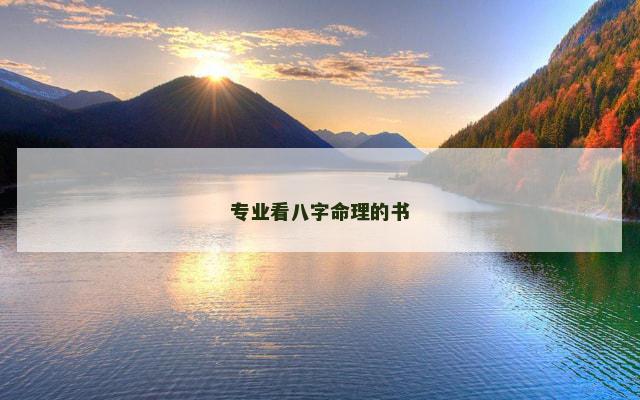 专业看八字命理的书