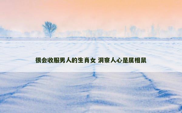 很会收服男人的生肖女 洞察人心是属相鼠