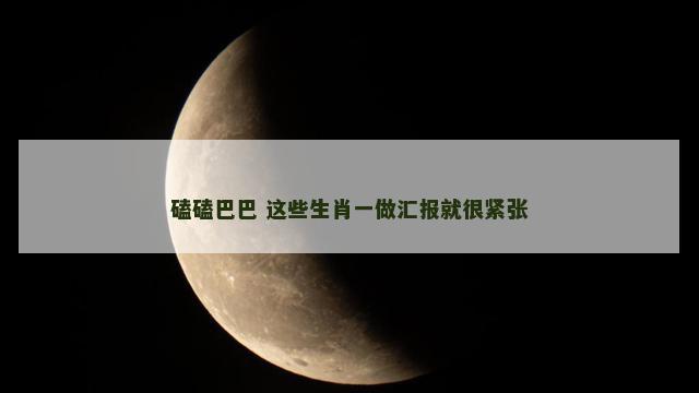 磕磕巴巴 这些生肖一做汇报就很紧张