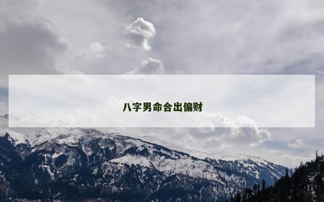 八字男命合出偏财
