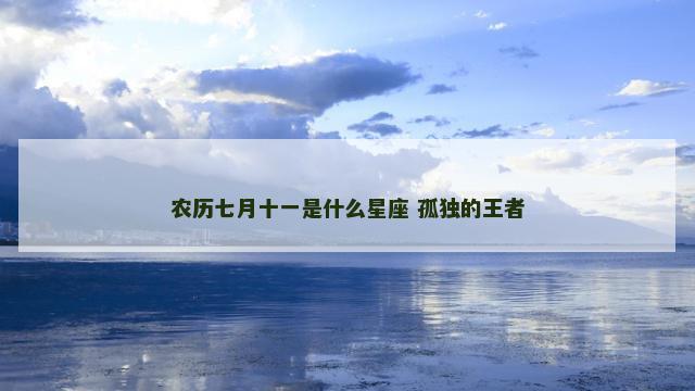 农历七月十一是什么星座 孤独的王者