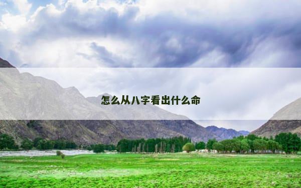 怎么从八字看出什么命
