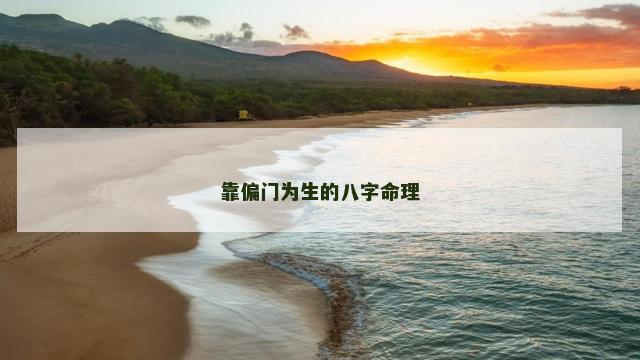 靠偏门为生的八字命理