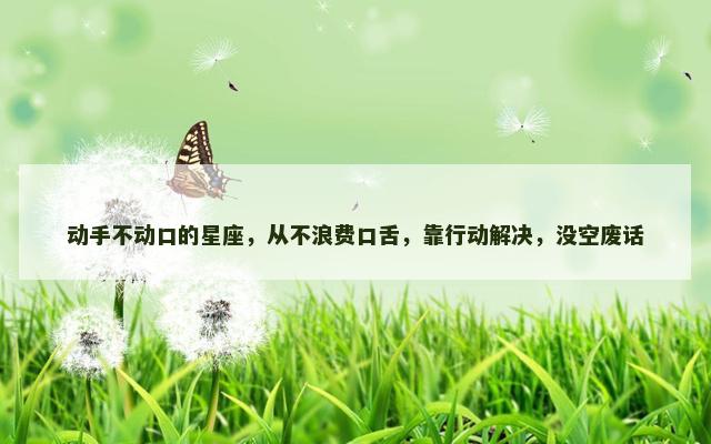 动手不动口的星座，从不浪费口舌，靠行动解决，没空废话