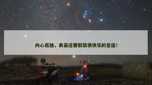 内心孤独，表面还要假装很快乐的星座！