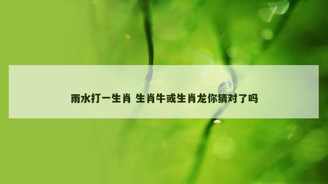雨水打一生肖 生肖牛或生肖龙你猜对了吗