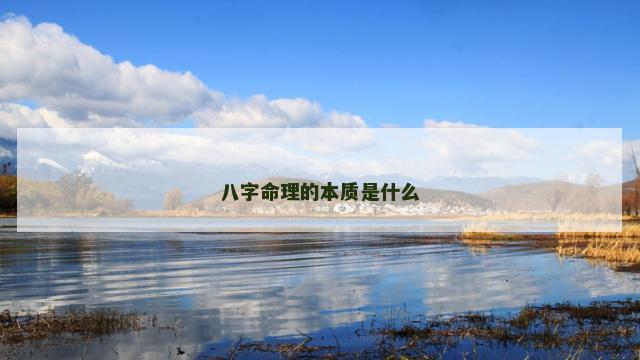 八字命理的本质是什么
