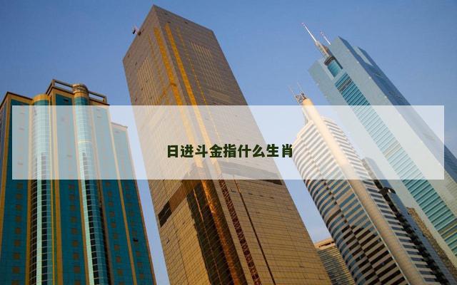 日进斗金指什么生肖