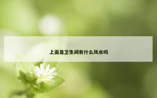 上面是卫生间有什么风水吗