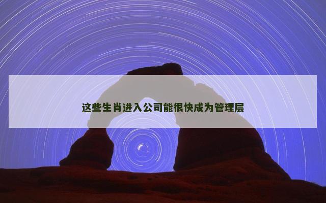 这些生肖进入公司能很快成为管理层