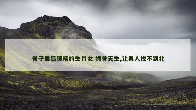 骨子里狐狸精的生肖女 媚骨天生,让男人找不到北