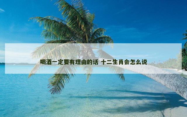 喝酒一定要有理由的话 十二生肖会怎么说